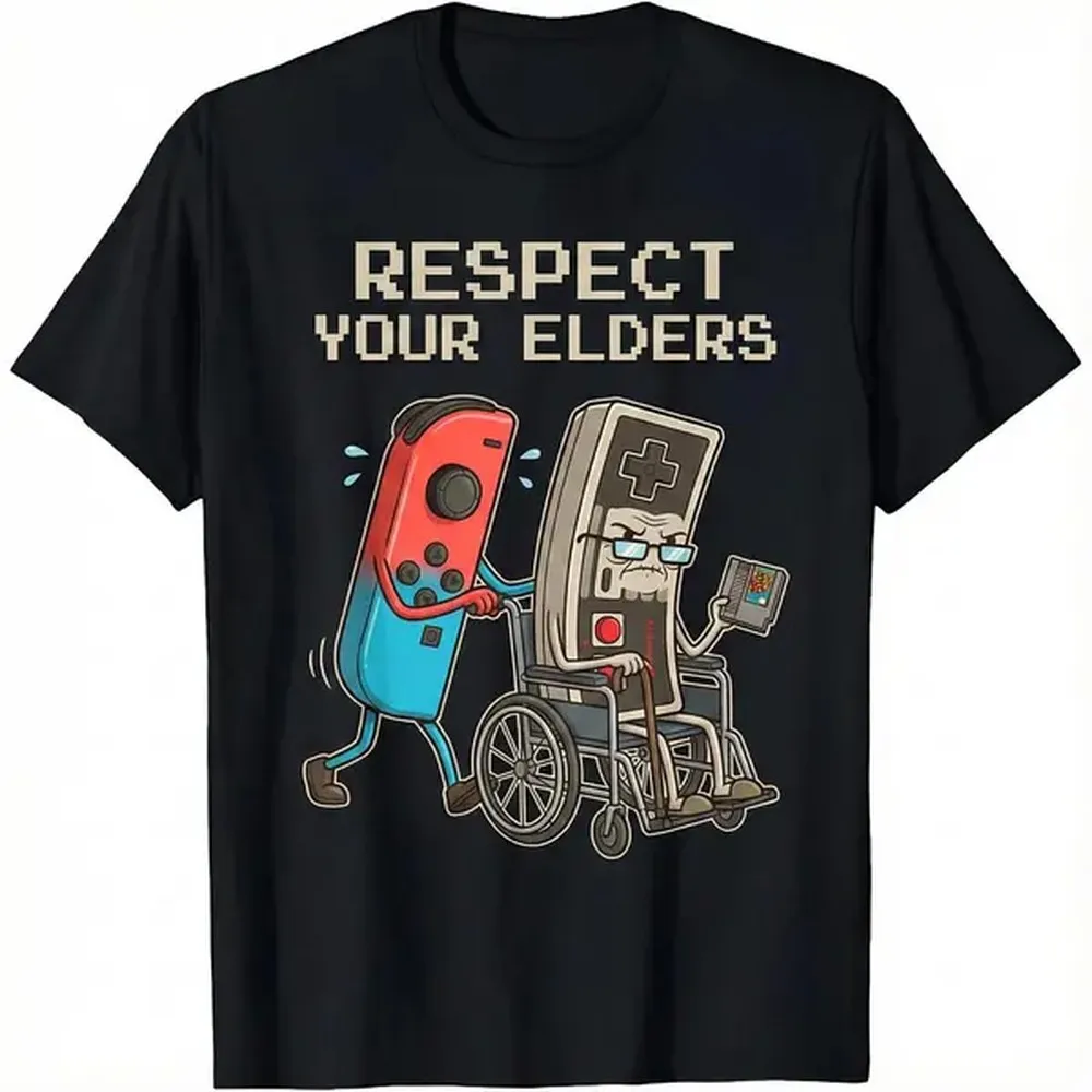 Gaming Console Old School - T-Shirt Grafica Divertente per Gamer Retrò,